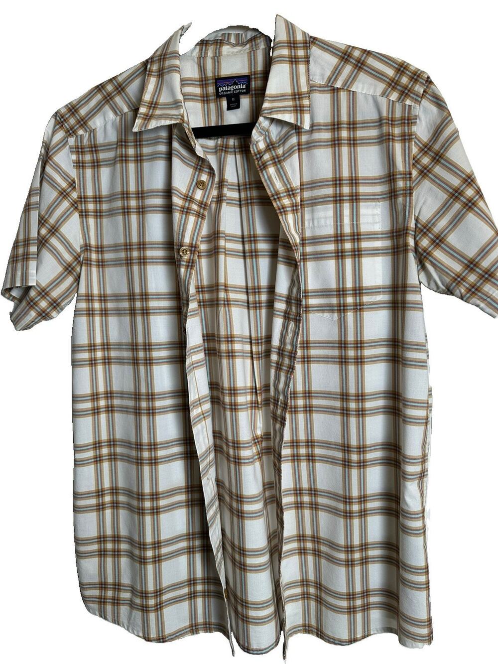Patagonia Medium Short Sleeve Organic Cotton Plaid Button Down Gorpcore Shirt